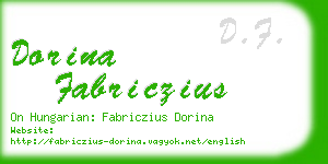 dorina fabriczius business card